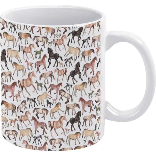 Horses White Mug To Friends and Family Creative Gift 11 Oz Mug Coffee Ceramic Mug Horse Horses Pony Ponies Equine Pony Lover Pat