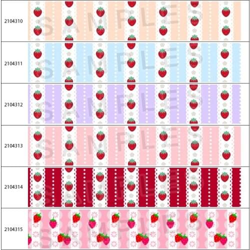 Strawberry Print Grosgrain Ribbon 10yards DIY Handmade Bow Craft Card Gifts Wrapping Supplies