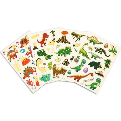 Bronzing dinosaur Tattoo Set Face Temporary Tattoo Child Tattoo Sticker Body Tatoo for Kids Cute Tattoo Children bronzing Tattoo