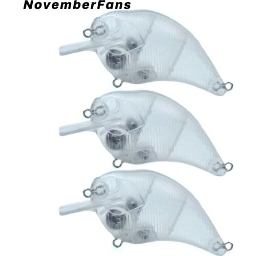 NovemberFans 20pcs/lot 7.5cm 14.5g Square Bill Crank Bait Transparent Body Hard Wobblers Unpainted Fishing Lures