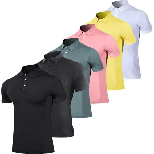2021The New Summer Mens Golf Shirt Fitness Sportswear Golf Wear Comfortable Breathable Quick-Drying Golf Lapel Short Sleeve
