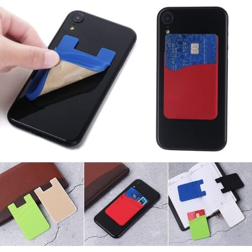 New Silicone Mobile Phone Back Stick On Adhesive Card Holder Wallet Cash ID Soft Adhesive Phone Card Holder Mobile Accessories