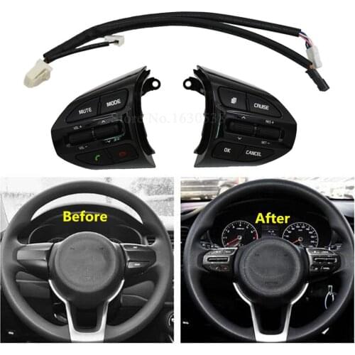Piano black Steering Wheel Button For KIA K2 RIO 2017 2018 RIO X LINE Buttons Bluetooth Phone Cruise Control Volume Switch