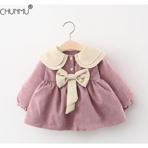 Baby Girls Princess Dresses 2021 New Casual Kids Girls Bow Cute Vestidos Children Birthday Party Autumn Costumes For 0-3 Years