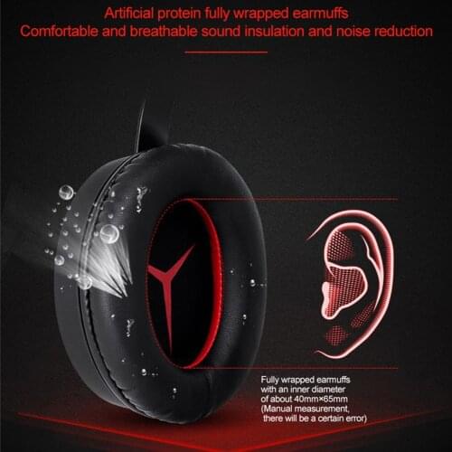 Lenovo Y480 Wired Gaming Headset Gamer PC Over-the-ear Headphone With Microphone Earphones For PC Computer Ear Headphones