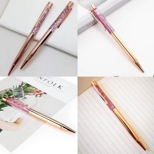 1 Pcs Colorful Crystal Metal Ballpoint Pen School Office Creative Pen Office Gift Ballpoint Writing Accessories Stationery K7S2