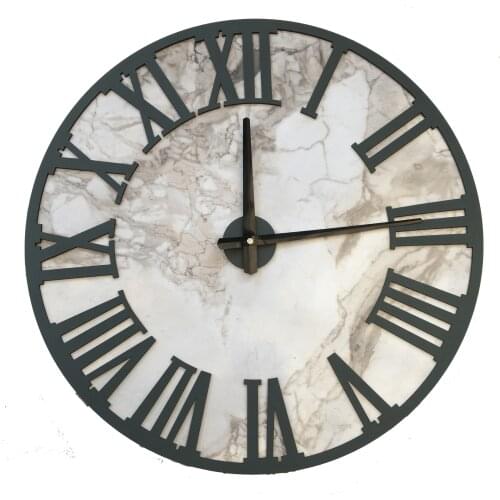 North Designed Ephesus Mould Green Roman Decorative Wall Clock 48 Cm