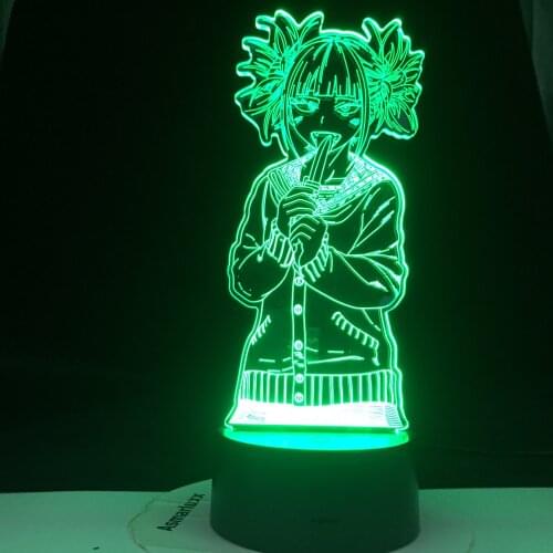 TOGA HIMIKO LED ANIME LAMP MY HERO ACADEMIA 3d Led Night Light for Kids Child Bedroom Decor Light Acrylic Table Lamp Gift