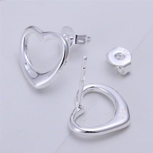 925 sterling silver simple and exquisite small and exquisite love ear stud earrings ladies OL high quality wedding party jewelry