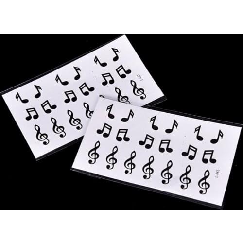 1pc Body Art Tattoo Water Transfer Feather Music Note Cross Barcode Temporary Tattoo Sticker Waterproof Tattoo Sticker