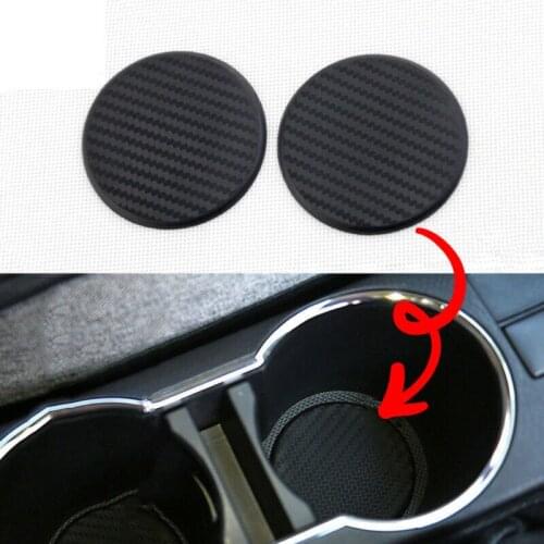 2pcs/set Car Cup Mat Waterproof Vehicle Coaster Rubber Water Cup Bottle Holder Non-slip Pad For Auto Car Interior Accessories