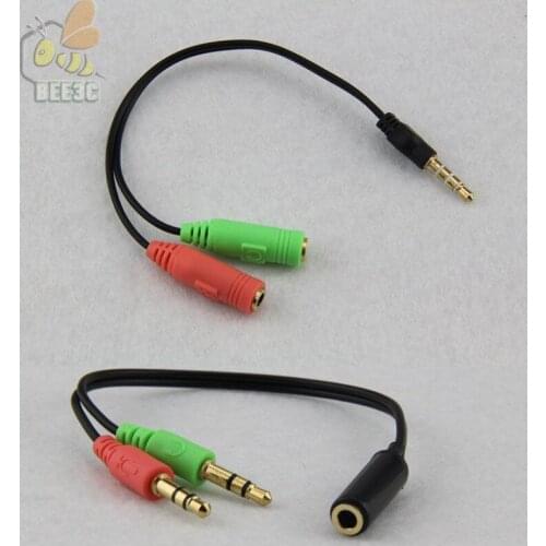 2Male to Female Male to 2Female 2 to 1 to 2 Audio Cable AdapterLine conversion head into two mobile phone aux cable 500pcs/lot