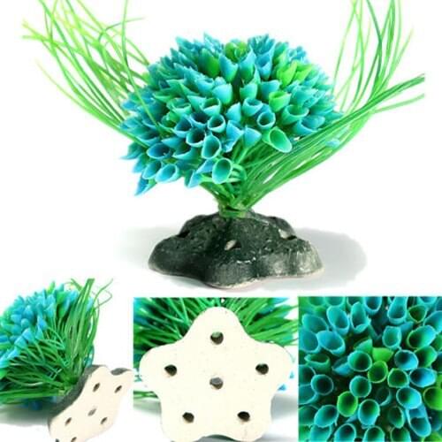 2015 New Artificial Water Plant Decor Plastic Green Grass Ornament for Fish Tank Aquarium Christmas Gift 6LL6
