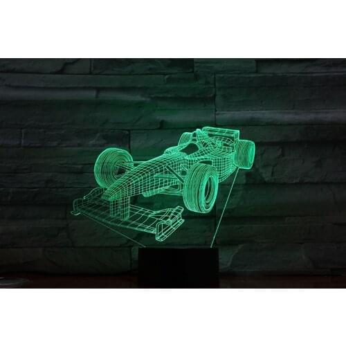 3D Lamp Formula 1 Racing Car Color Changing with Remote for Halloween Present Touch Sensor 3D Illusion Led Night Light Lamp