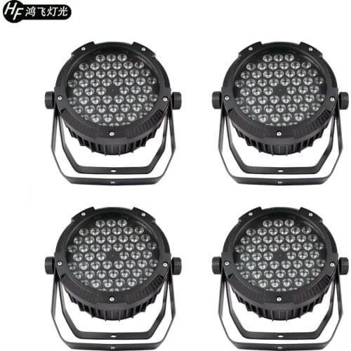 4 Pieces 54X3W Waterproof LED Par Light RGBW Full Color DMX Outdoor Lighting Equipment Stage Light