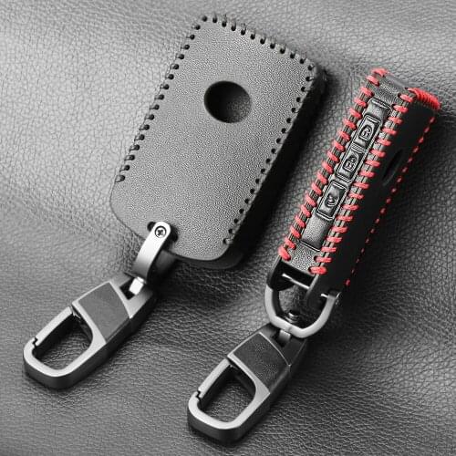 Genuine Leather Handmade Car Key Cover key Case For Mazda 3 Alexa CX4 CX5 CX8 2019 2020 3 Button Smart Remote Car Key