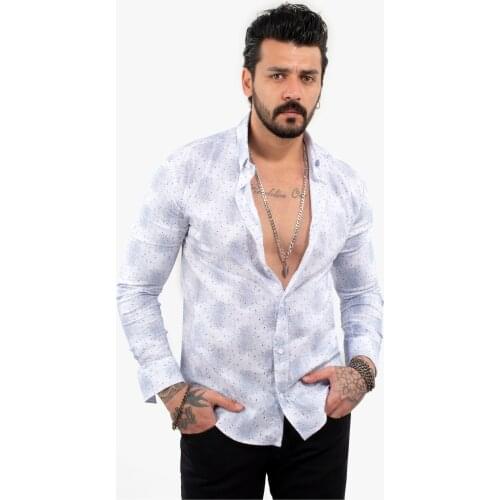 DeepSEA Men Patterned Long Sleeve Lycra Shirt 2101851