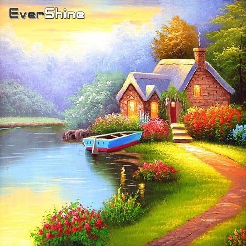 EverShine Diamond Painting Landscape Rhinestone Pictures Full Square Diamond Embroidery Scenery Cross Stitch Decor For Home