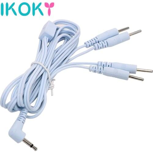 IKOKY Sex Toys For Penis Ring Anal Plug Electro Stimulation 2/4 Pin Electric Shock Wire Therapy Massager Accessories