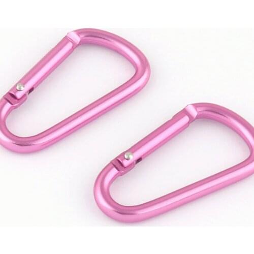 38* 25mm Pink Carabiner D Buckle climbing Keychain Clip key ring clasp,Spring Snap Hook Screw Gate Buckle Outdoor Camping 10pcs