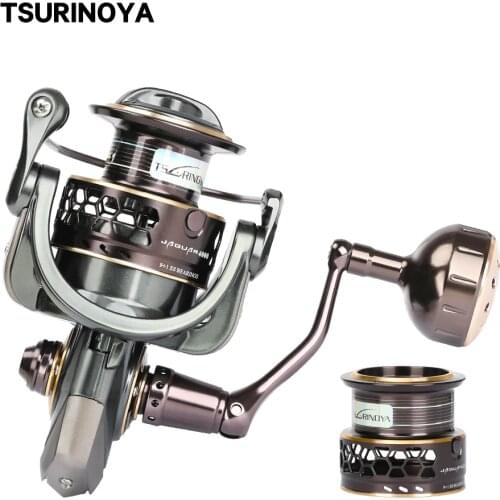 TSURINOYA Fishing Reel Jaguar 4000 5000 Double Spool Carp Reel 9+1BB 5.2:1 Fishing Lure Spinning Reel Saltwater Feeder Reel