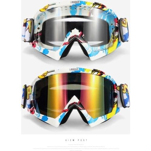 Colorful Motorcycle Glasses moto racing men women goggles for motorbike atv ski Flexible Cross Helmet Ski Goggles ATV UTV