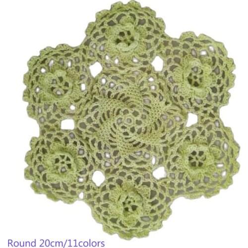 Round Lace cotton table place mat bar beer pad Cloth crochet placemat cup mug wedding Christmas tea drink coaster doily kitchen