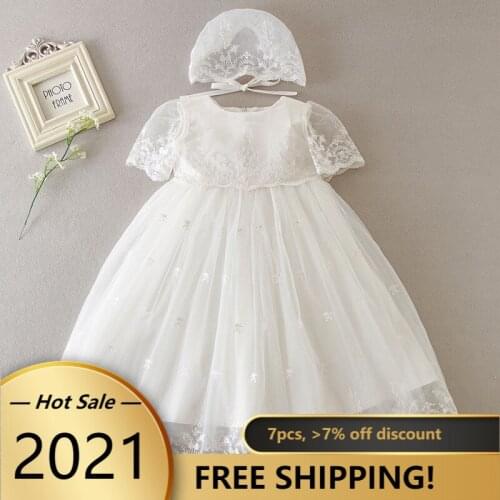 New Baby Girls Christening Gown Birthday Dress Bonnet Set Heirloom Girls Baptism and Blessing Gowns Lace Blessing Gowns Girl