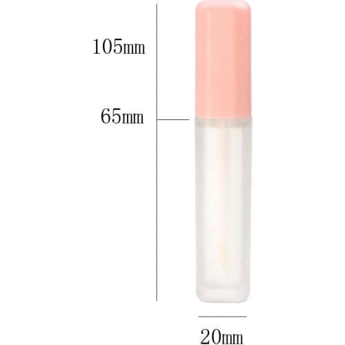 New arrival Square lip gloss tube frosted pink/white cap 7ml