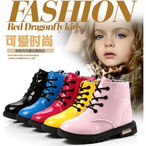 New Children Shoes Boots baby girl boots Martin Boots for Girls PU Leather Waterproof Winter Kids Snow Shoes toddler girl boots