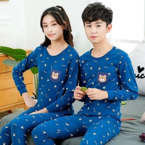 New Kids Pajamas Children Sleepwear Teenager Pyjamas Sets Boys Girls Cartoon Pijamas Cotton Nightwear Clothes