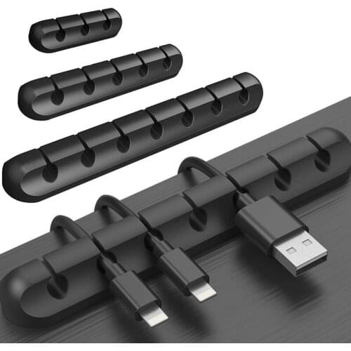 USB Cable Organizer Cable Storage Fixed Cord Silicone Clip Phone Line Management Cable Holder Cable Click Wire Winder Desktop