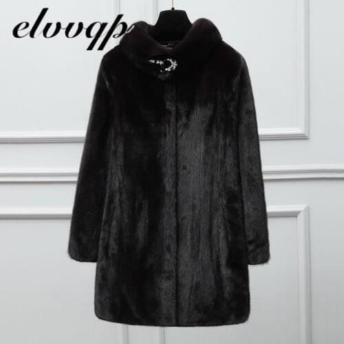 5XL 6XL 7XL 8XL 9XL High quality long black winter faux fur coat women with hood long sleeve Plus size warm fluffy furry jacket