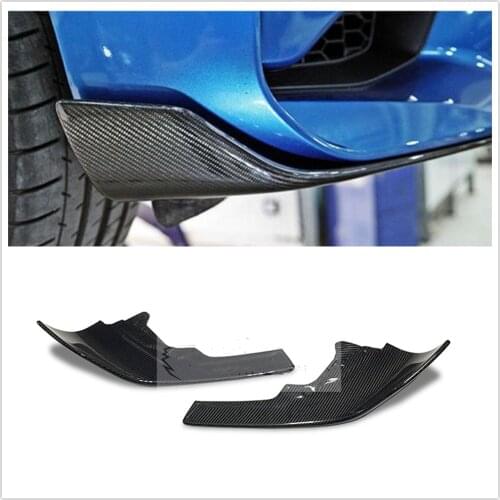 2pcs Front Bumper Side Cover Splitter For BMW F87 M2 2016-2018 Carbon Fiber Car Air Vent Lower Spoiler Lip Corner Guard Trim