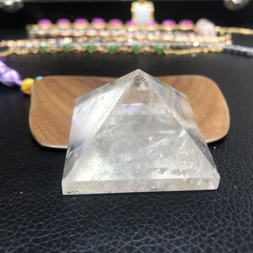 1pcs 40mm Natural transparent white crystal pyramid