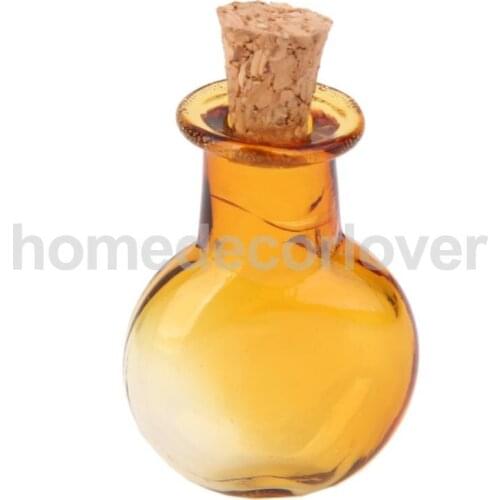 Bulk 10Pcs Empty Round Flat Cork Glass Wish Bottles Vials Jars Coffee