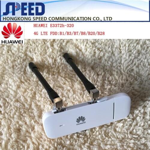 Unlocked HUAWEI E3372H-510 4G LTE Cat4 150Mbps USB Stick SIM Dongle USB modem +2pcs antenna