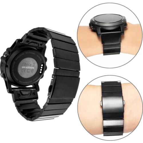 YOOSIDE 26mm Quick Fit Fenix 5X Metal Stainless Steel Watch Band Strap for Garmin Fenix 5X/5X Plus/Fenix 3/Quatix 3/Tactix Bravo