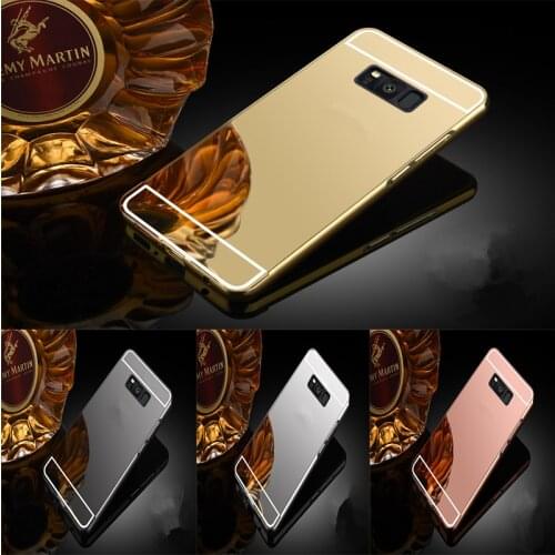 Luxury Rose Gold Mirror Cases For Samsung Galaxy S9 Plus Alumimum Metal Frame shell Back Cover for Samsung S9