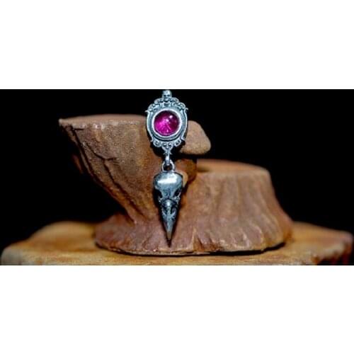 BEM HI BEN Mens Womens Earrings the skull of crow 925 sterling silver simple Original Hand made darkness customized engraving