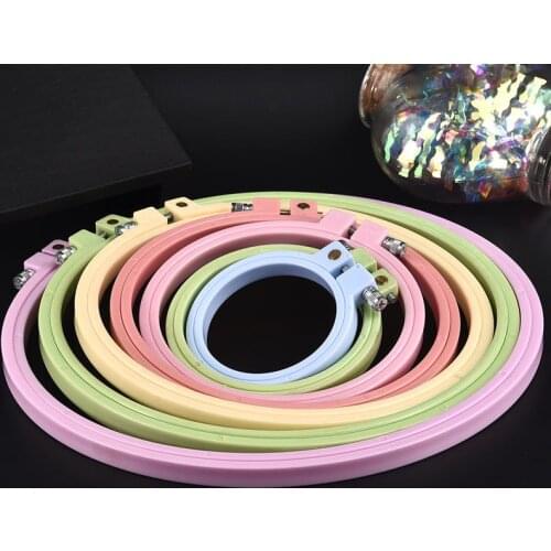 Sewing Tool Round Bamboo Embroidery Hoops Frame Set Plastic Embroidery Hoop Rings For DIY Cross Stitch Needle Craft Tool