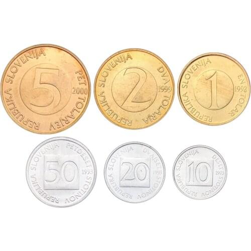 Slovenia Coin Europe New Original Coins 6 Pieces Set Collectible Edition Real Rare Unc Commemorative Coin