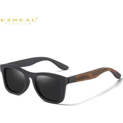 EZREAL Retro Wood Sunglasses Men Polarized Wooden Frame Glasses Women Shades UV400 Lunette De Soleil Homme Femme S1610L