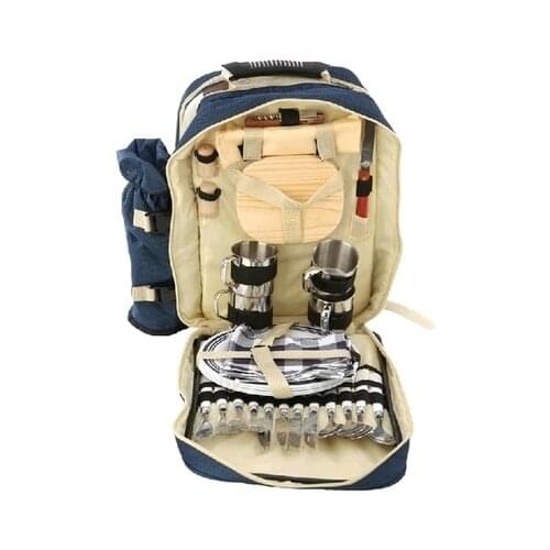 Outdoor picnic bag four sets of BBQ backpack ultra portable meal tool package a full set of outdoor equipment picnic barbecue