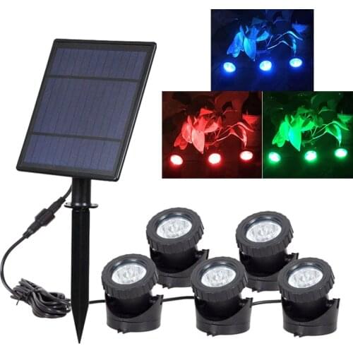Outdoor Solar Pond Spotlight IP68 Waterproof Adjustable Landscape Spotlight Underwater Lights For Garden Fountain Rockery Statue