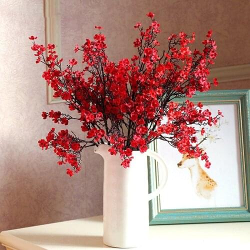 Cherry Blossoms Artificial Flowers BabyS Breath Gypsophila Fake Flowers Diy Wedding Home Bouquet Decoration Faux Flowers Branch