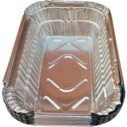 10Pcs/Set Disposable Aluminum Foil Grill Drip Pans for BBQ Roasting 700ml