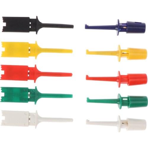 10pcs Mini Multimeter Lead Wire Kit Testing Hook Clip Grabber Test Probe SMT/SMD For Cell Phone Electronic Products