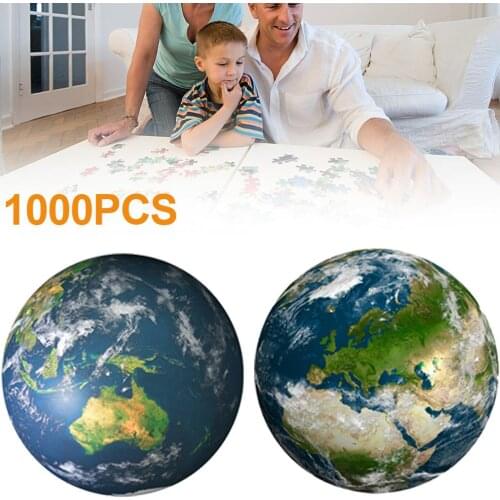 1000Pcs/Set Europe Australia Map Round Puzzle Decompression Toy Intellectual Puzzle for Adults Children Wall Decoration