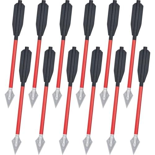 12pcs Crossbow Hunting Arrows Aluminum Alloy Shaft Removable Bolts Arrowhead Broadheads 6.3 Inch 50lb To 80lb Crossbow Pistol